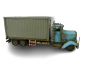 Preview: Retro Truck grau/blau Antik Eisen L.29x12cm