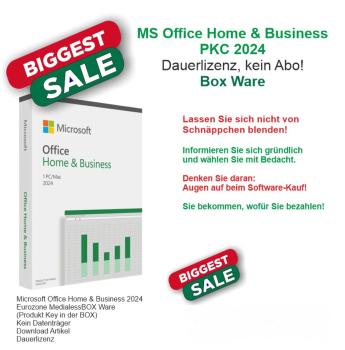 Microsoft Office 2024 Home and Business 1 PC / Mac Dauerlizenz DE - PKC