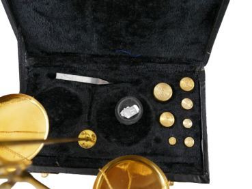 Goldwaage 50 grams waage Lederbox L.22cm - Kopie