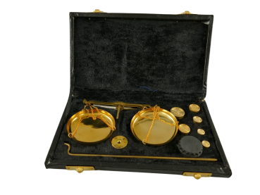 Goldwaage 50 grams waage Lederbox L.22cm - Kopie