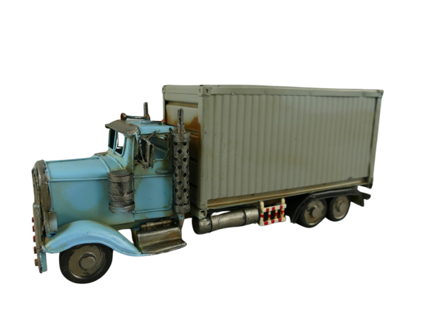 Retro Truck grau/blau Antik Eisen L.29x12cm