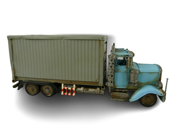 Retro Truck grau/blau Antik Eisen L.29x12cm