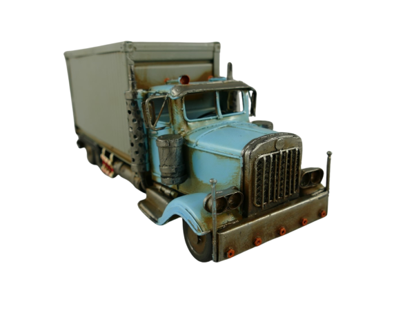 Retro Truck grau/blau Antik Eisen L.29x12cm